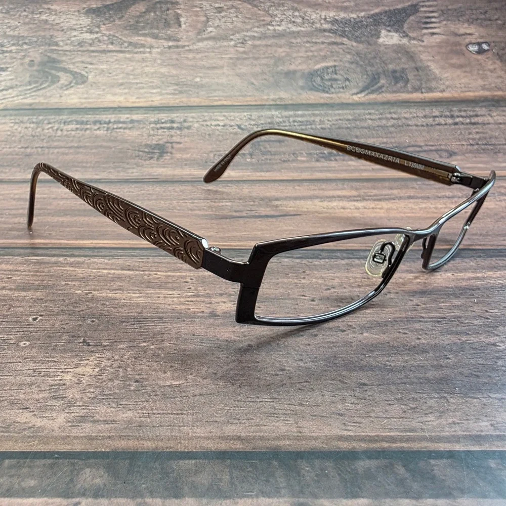 BCBGMAXAZRIA Ambrosia BRO Brown Rectangular Eyeglasses Frames Italy 52-17-135